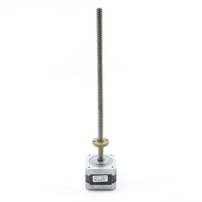 Beli Nema17 Tr8x8 300mm Linear Stepper Motor Dengan Poros Sekrup 42BYGH 6 Memimpin 3,2 Kgcm online manufacture